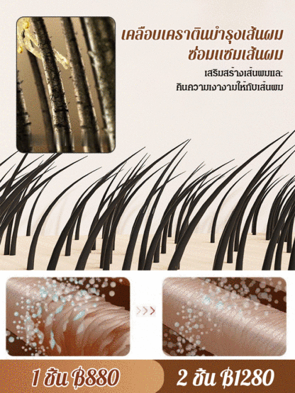 (จัดทรงผมต่างๆ) หวีแปรงไดร์ไอออนลบ หมุน