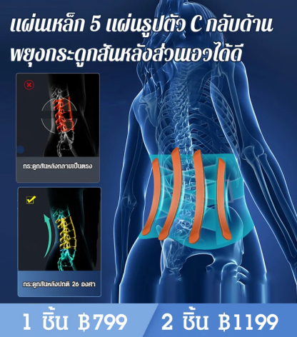 สายรัดเอวแผ่นเหล็ก ระบายอากาศได้ดี ประคบร้อน