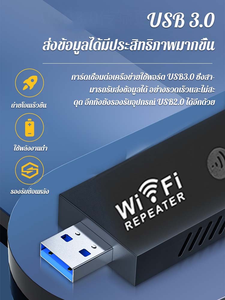 เครื่องขยายสัญญาณ wifi เสาอากาศคู่ USB รุ่นใหม่ เสียบแล้วเล่นได้เลย วางไว้ทุกที่ที่สัญญาณไม่ดี