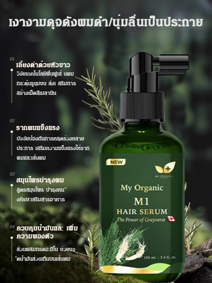 【ไวท์แฮร์ แคร์ แบล็ค】สเปรย์น้ำมันบำรุงผม ไม่ต้องย้อมผมหงอกก็ผมดำหนาได้