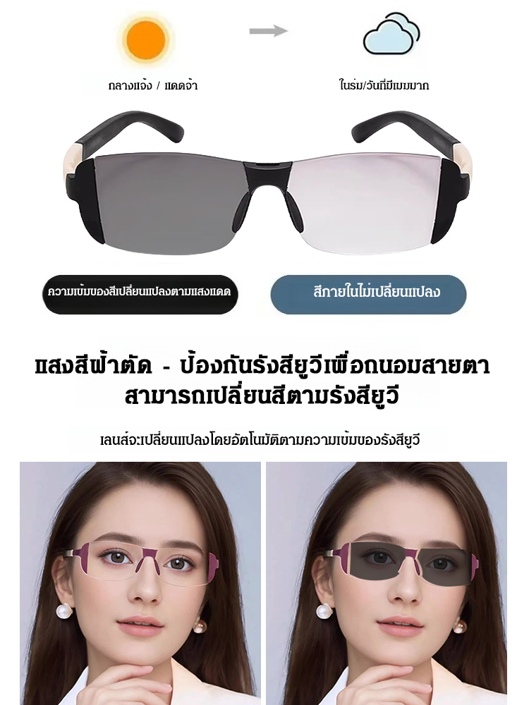 แว่นสายตายาวเปลี่ยนสีซูมอัจฉริยะ