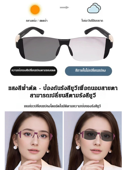แว่นสายตายาวเปลี่ยนสีซูมอัจฉริยะ