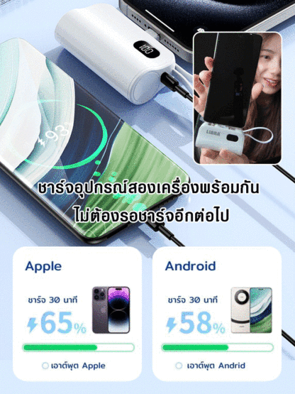 พาวเวอร์แบงค์ 3 อิน 1 ขนาดเล็ก