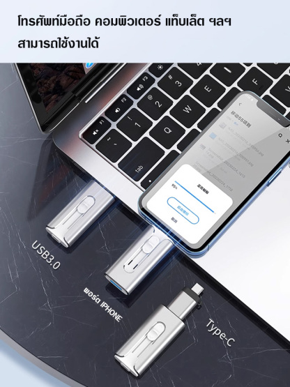 ฟลชไดร์ฟ USB ความจุ 1TB  แบบพกพา 4 อิน 1 