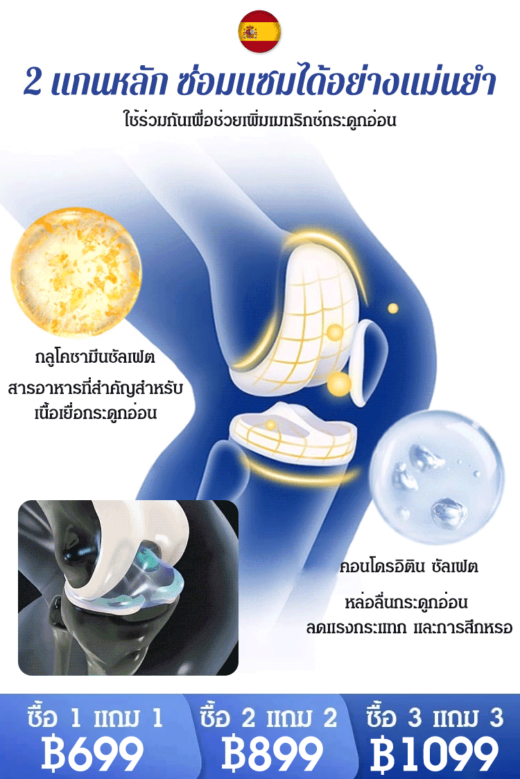 【บรรเทาอาการปวด 4 เท่า】 เจลกลูโคซามีน คอนโดรอิติน สำหรับแก้ปวดข้อ