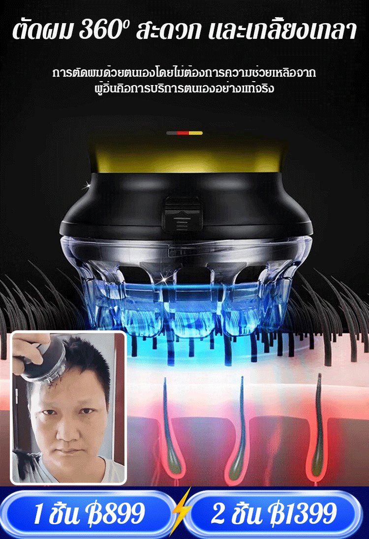 【ปรับความยาวได้】เครื่องตัดผมอัตโนมัติ หัวตัดเยอรมันสำหรับ ใช้งานในบ้าน