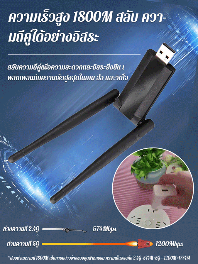 เครื่องขยายสัญญาณ wifi เสาอากาศคู่ USB รุ่นใหม่ เสียบแล้วเล่นได้เลย วางไว้ทุกที่ที่สัญญาณไม่ดี
