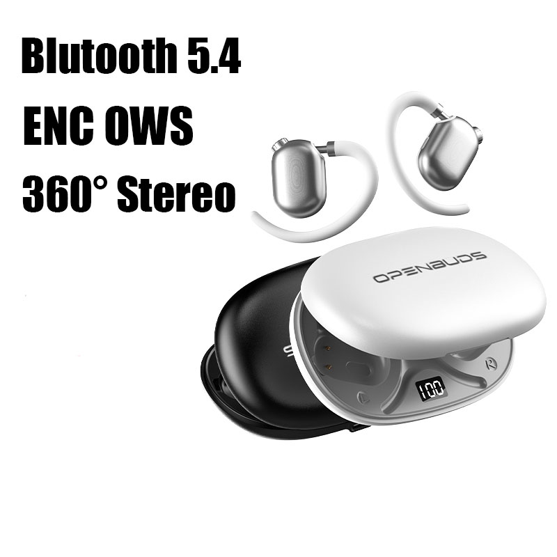 TIKVLA OWS Open Wireless Stereo Bluetooth earphones AI Voice Control ENC Noise Cancellation HD Calls