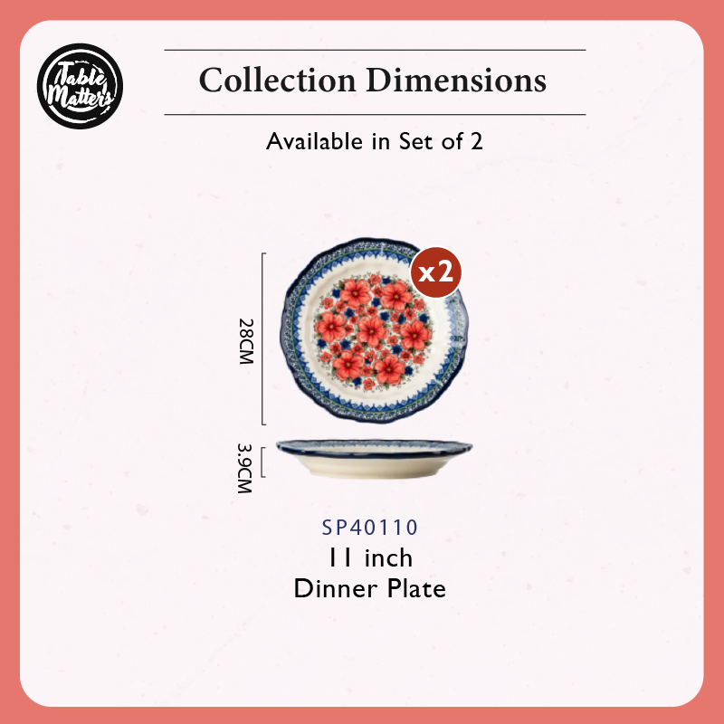 [Table Matters] Snow Plum Dinnerware Set [Plate | Bowl | Mug | Utensil Holder]