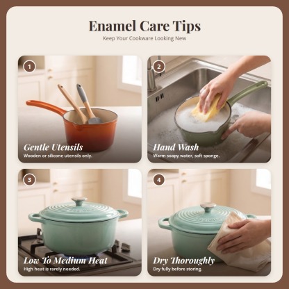 [Table Matters] 'CROFTON & SEGRETTO' Enamel Cast Iron Cookware with Lid | Dutch Oven | Shallow Casserole [17.5cm | 24cm | 31cm]