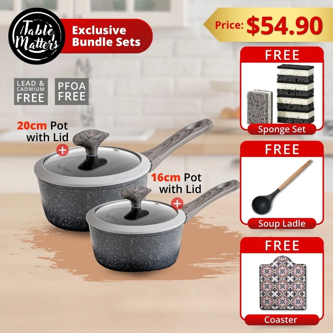 Bundle Deal - EverydayChef 16cm & 20cm Pot w Lid (Grey)