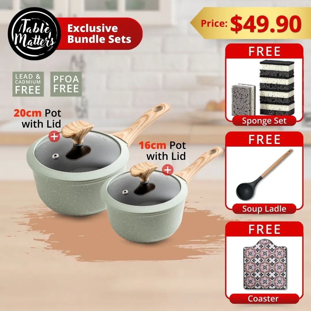 Bundle Deal - Everyday Chef 16cm & 20cm Pot w Lid (Sage)