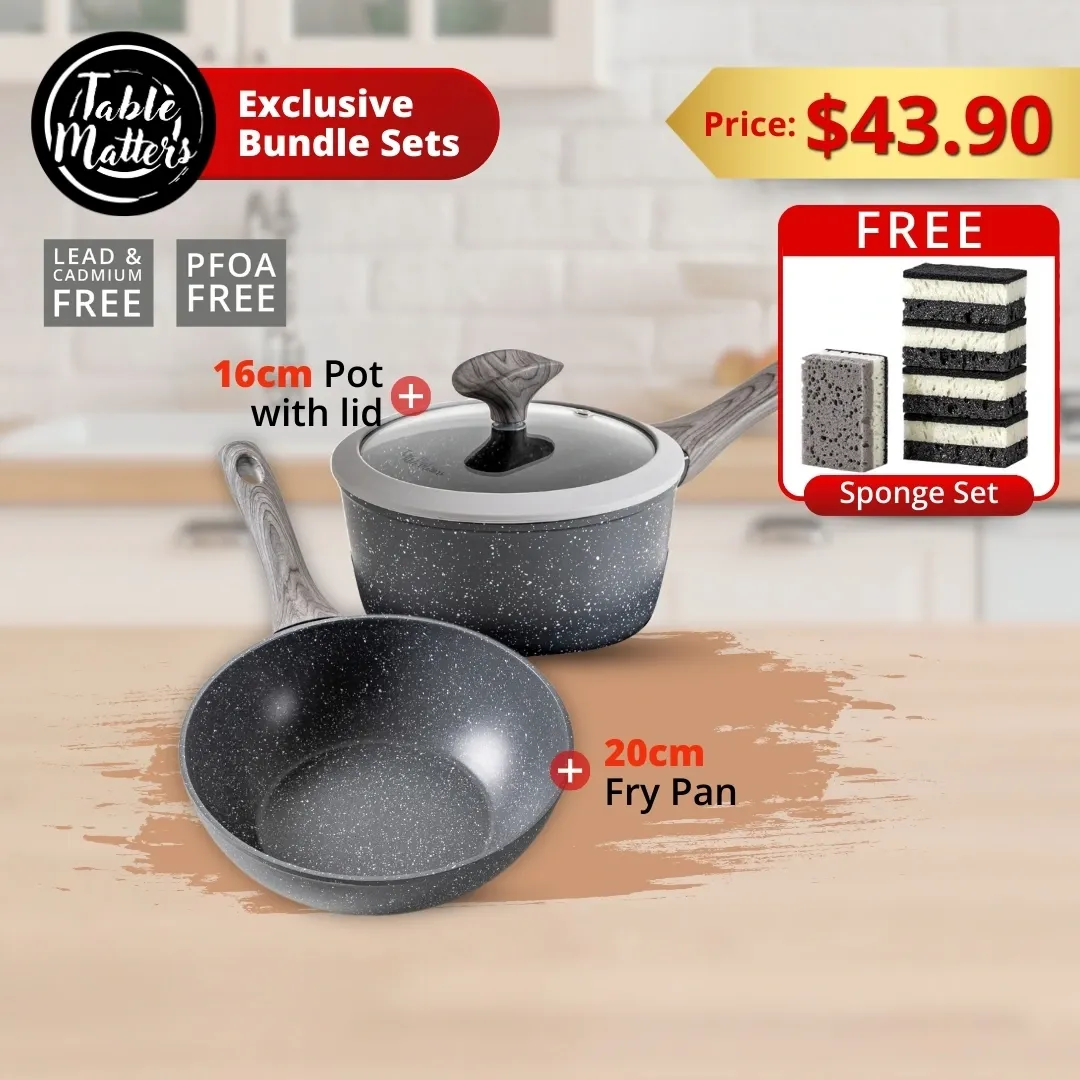 Bundle Deal - EverydayChef 16cm Pot w Lid & 20cm Fry Pan (Grey)