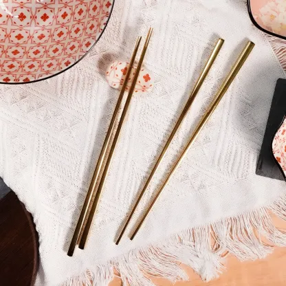 Waltz 4 Pair Stainless Steel Chopstick Collection Set