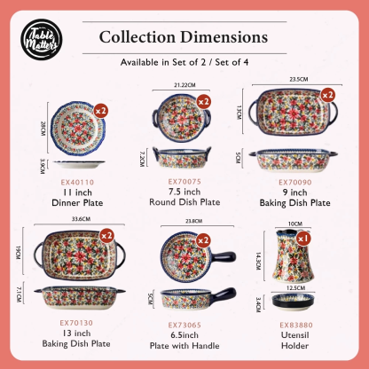 [Table Matters] Exotic Bloom Dinnerware Set [Plate | Bowl | Mug | Utensil Holder]