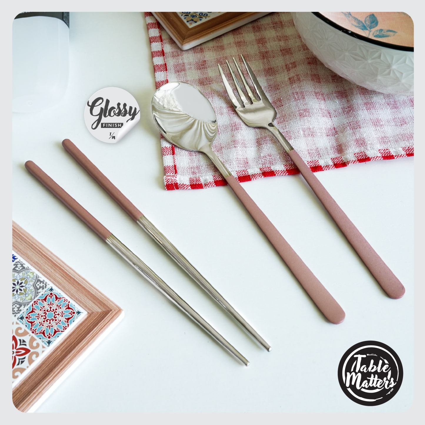 Tango 3 Piece Portable Cutlery Set (Black/Blue/Pink/Silver)