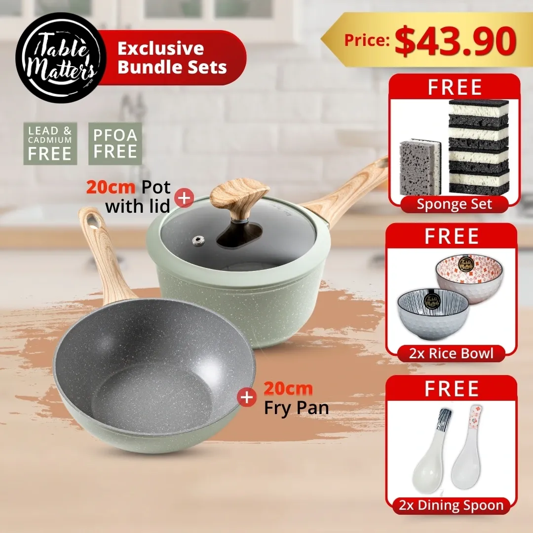 Bundle Deal - EverydayChef 20cm Pot w Lid & 20cm Fry Pan (Sage)