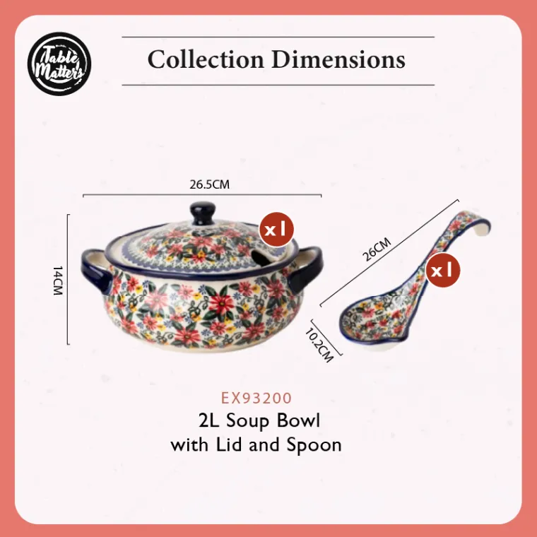 [Table Matters] Exotic Bloom Dinnerware Set [Plate | Bowl | Mug | Utensil Holder]