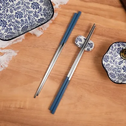 Waltz 4 Pair Stainless Steel Chopstick Collection Set