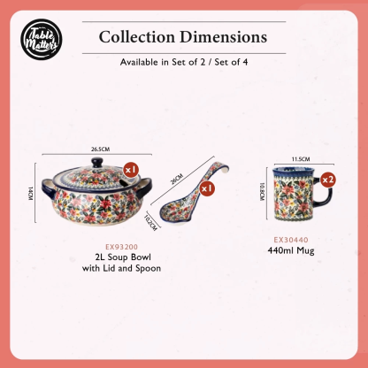[Table Matters] Exotic Bloom Dinnerware Set [Plate | Bowl | Mug | Utensil Holder]