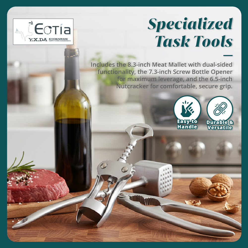Table Matters - EOTIA Kitchen Tools [Bottle Opener | Meat Mallet | Nutcracker]