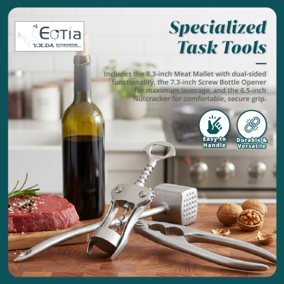 Table Matters - EOTIA Kitchen Tools [Bottle Opener | Meat Mallet | Nutcracker]