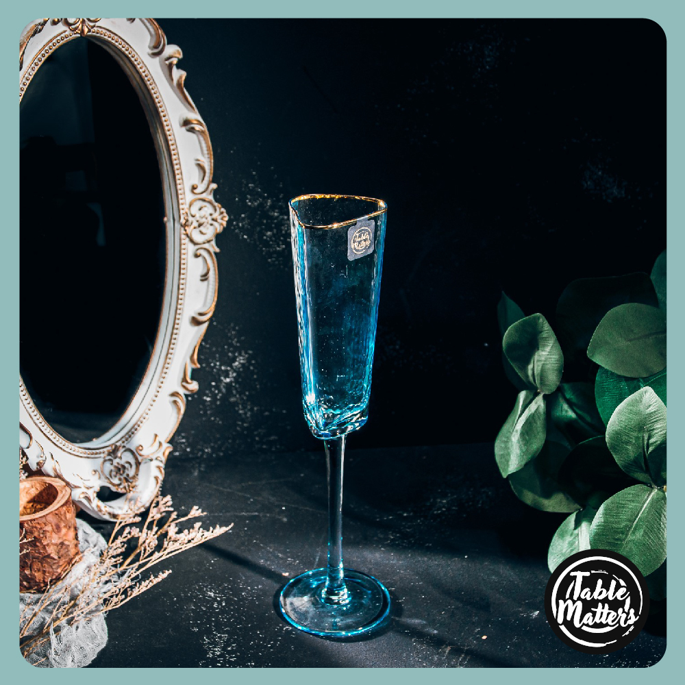 TSUCHI Blue Champagne Glass - 200m