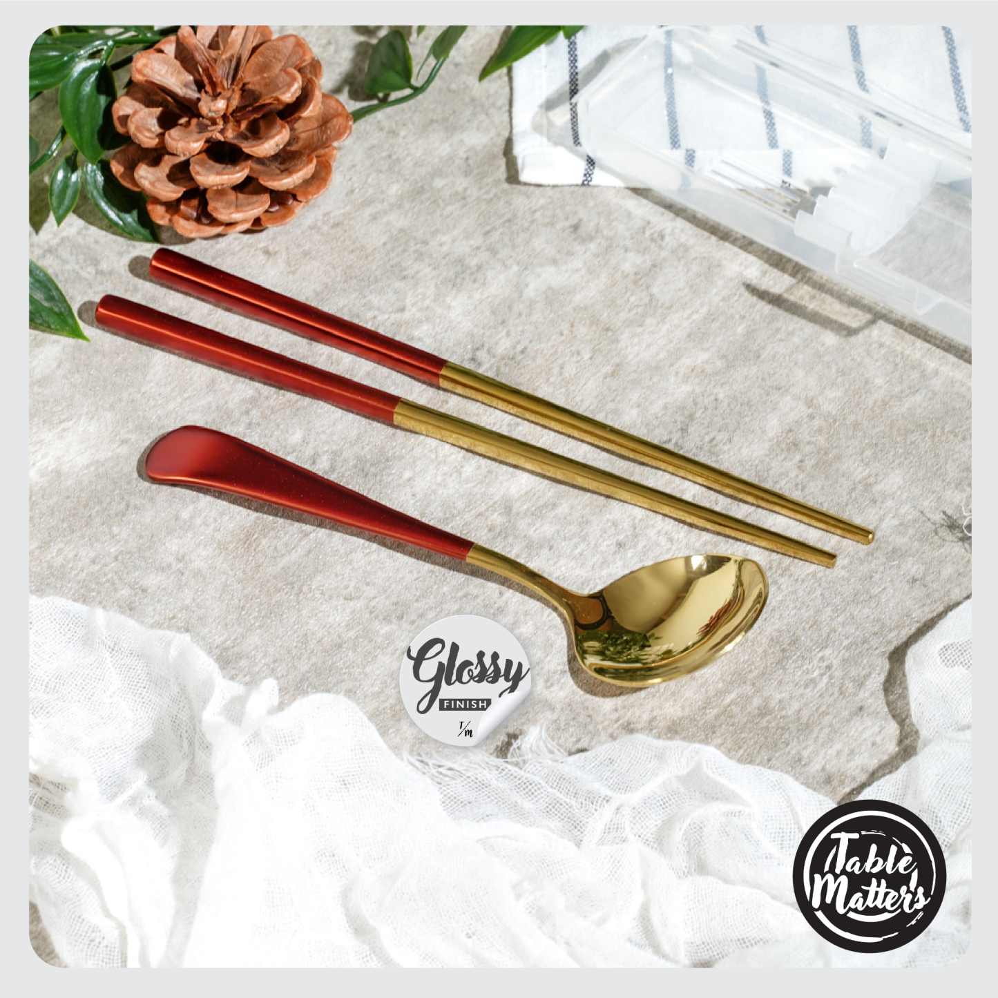 Waltz 2 Piece Portable Cutlery Set (Gold/Silver/Red/Teal Green)