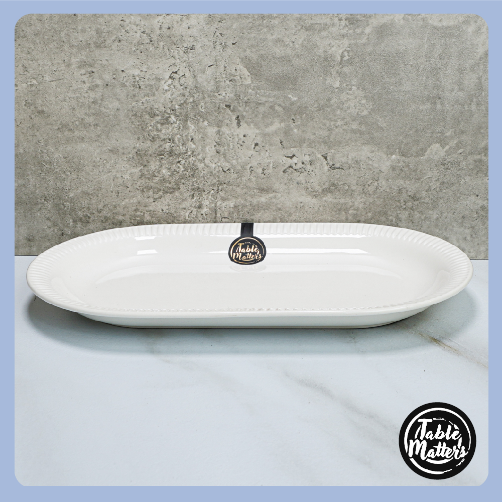 Royal White - 12 inch Oval Plate