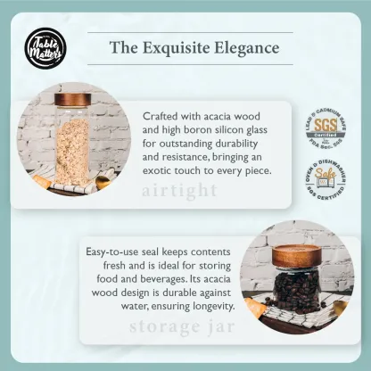 TAIKYU Acacia Airtight Storage Jar Collection - 330ml | 580ml | 800ml