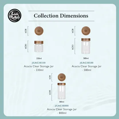 TAIKYU Acacia Airtight Storage Jar Collection - 330ml | 580ml | 800ml