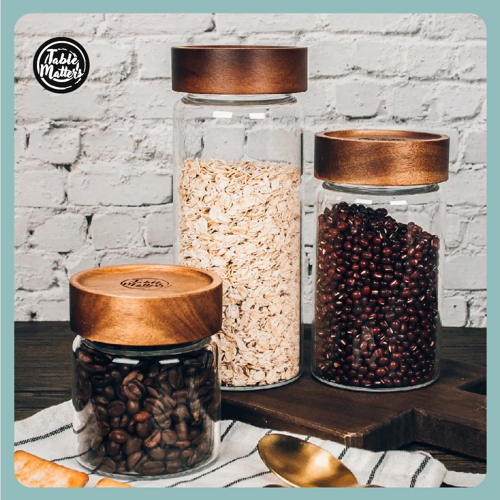 TAIKYU Acacia Airtight Storage Jar Collection - 330ml | 580ml | 800ml