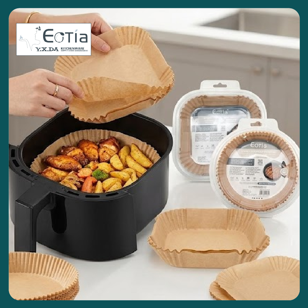 [Table Matters] Eotia 50pcs Air Fryer Paper Liners | Disposable Round & Square Baking Paper