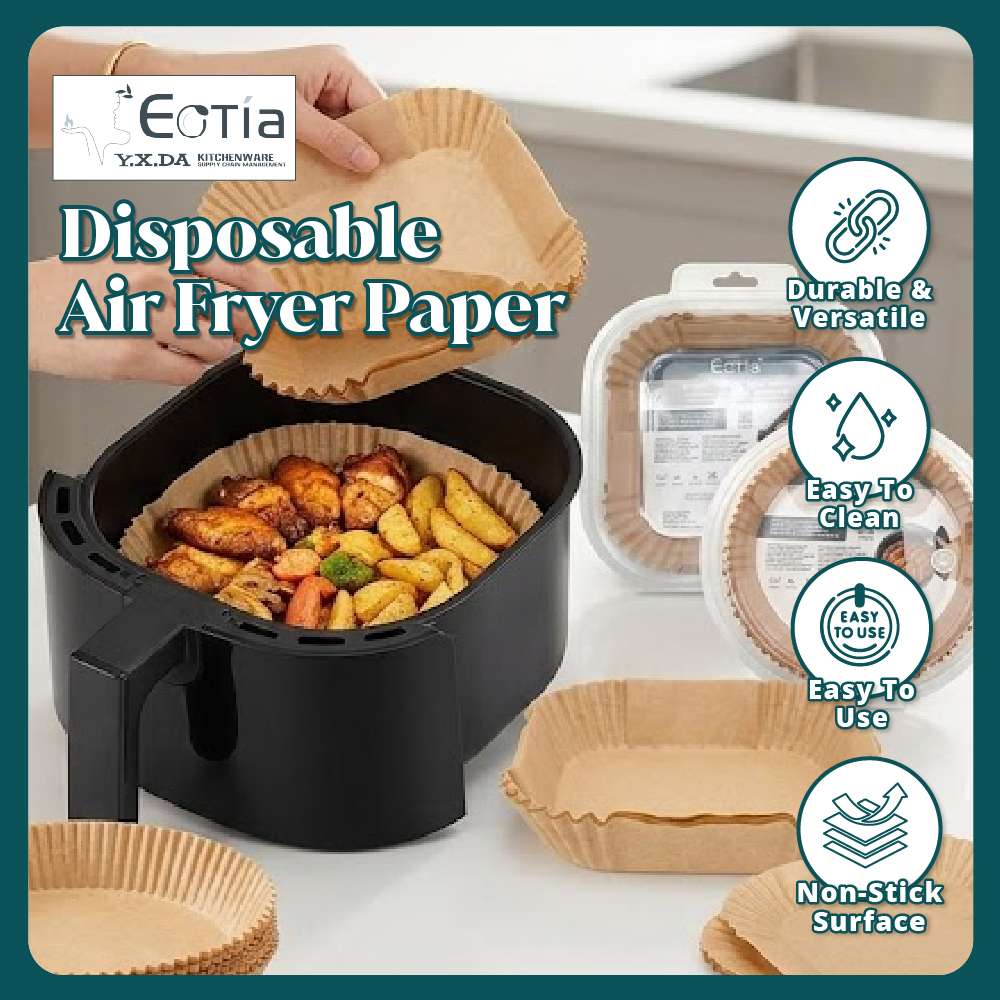 [Table Matters] Eotia 50pcs Air Fryer Paper Liners | Disposable Round & Square Baking Paper