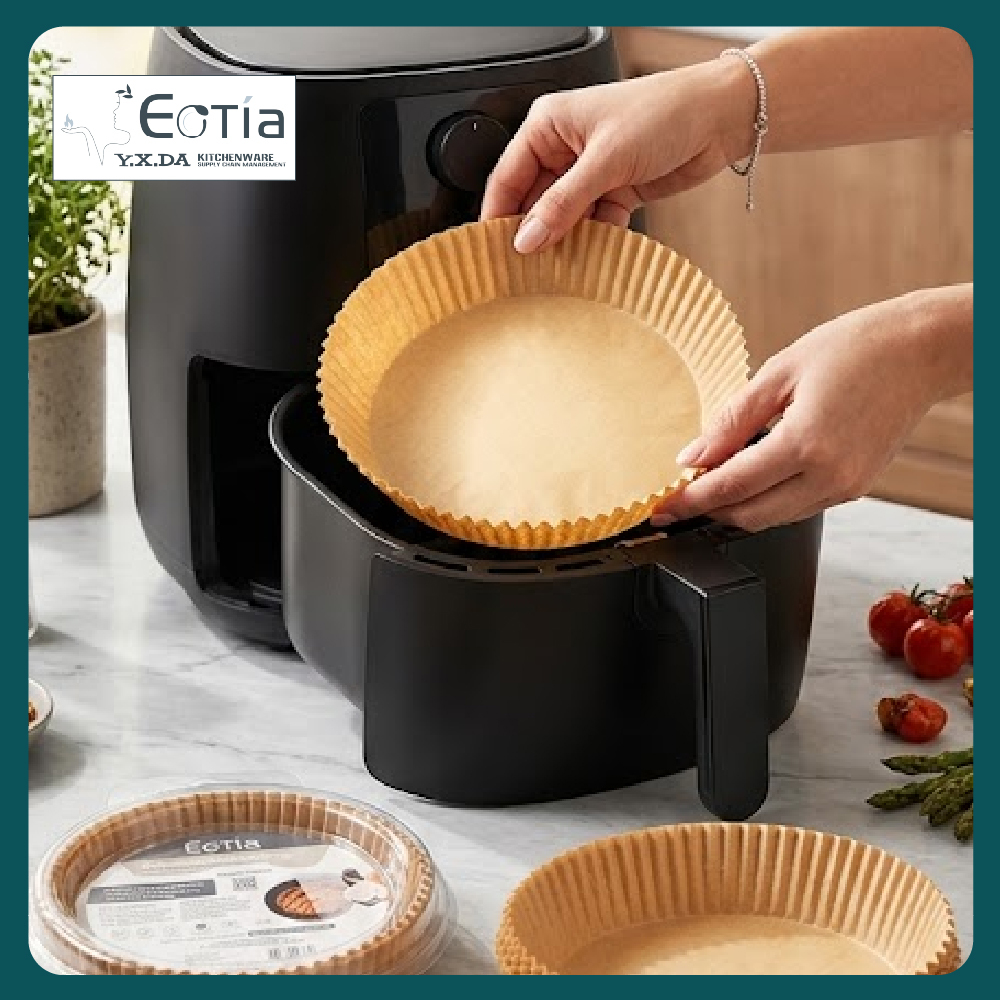 [Table Matters] Eotia 50pcs Air Fryer Paper Liners | Disposable Round & Square Baking Paper