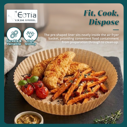 [Table Matters] Eotia 50pcs Air Fryer Paper Liners | Disposable Round & Square Baking Paper