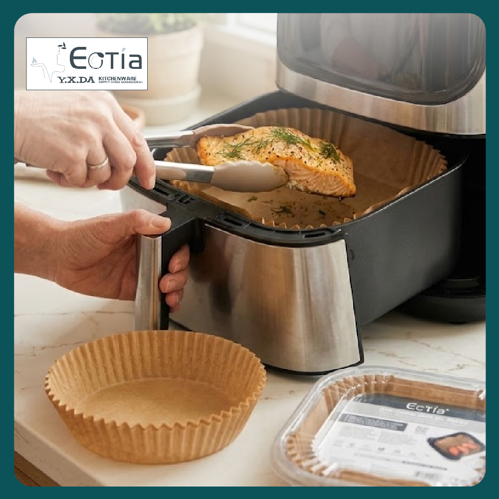 [Table Matters] Eotia 50pcs Air Fryer Paper Liners | Disposable Round & Square Baking Paper