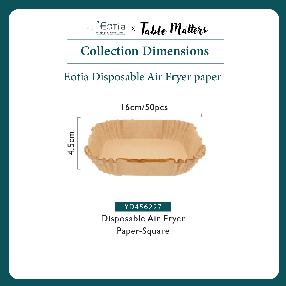 [Table Matters] Eotia 50pcs Air Fryer Paper Liners | Disposable Round & Square Baking Paper
