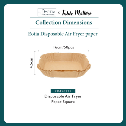 [Table Matters] Eotia 50pcs Air Fryer Paper Liners | Disposable Round & Square Baking Paper