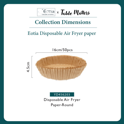 [Table Matters] Eotia 50pcs Air Fryer Paper Liners | Disposable Round & Square Baking Paper