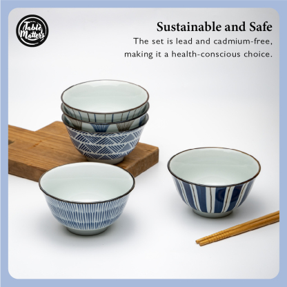 Kakudo Assorted 5.25 inch Rice Bowl (Set of 5)