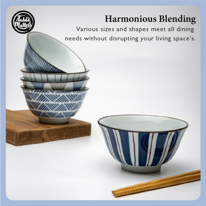 Kakudo Assorted 5.25 inch Rice Bowl (Set of 5)