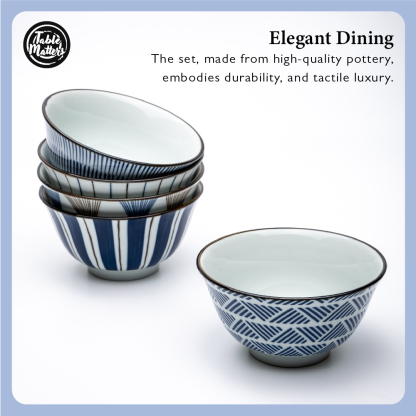 Kakudo Assorted 5.25 inch Rice Bowl (Set of 5)