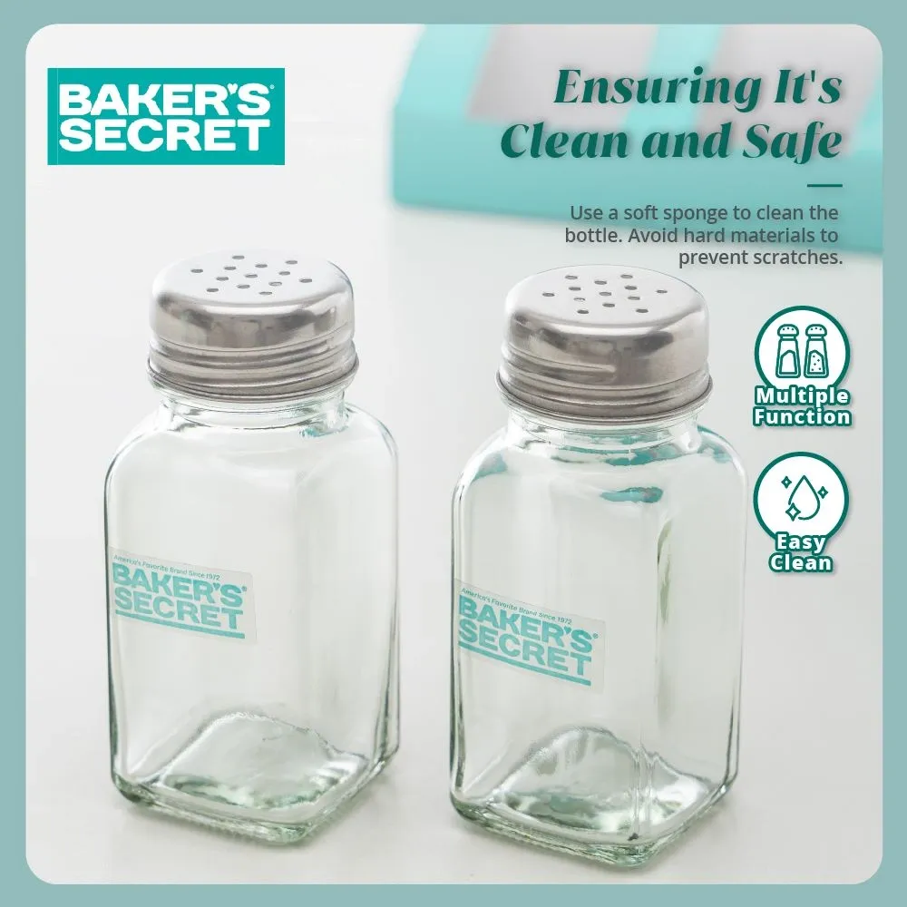 Baker's Secret Condiments | Salt and Pepper | Cheese Shaker Collection