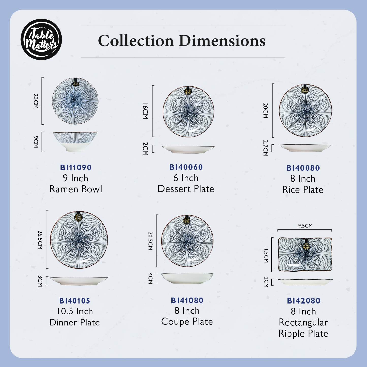Bundle Deal - Blue Illusion 10PCS Dining Set