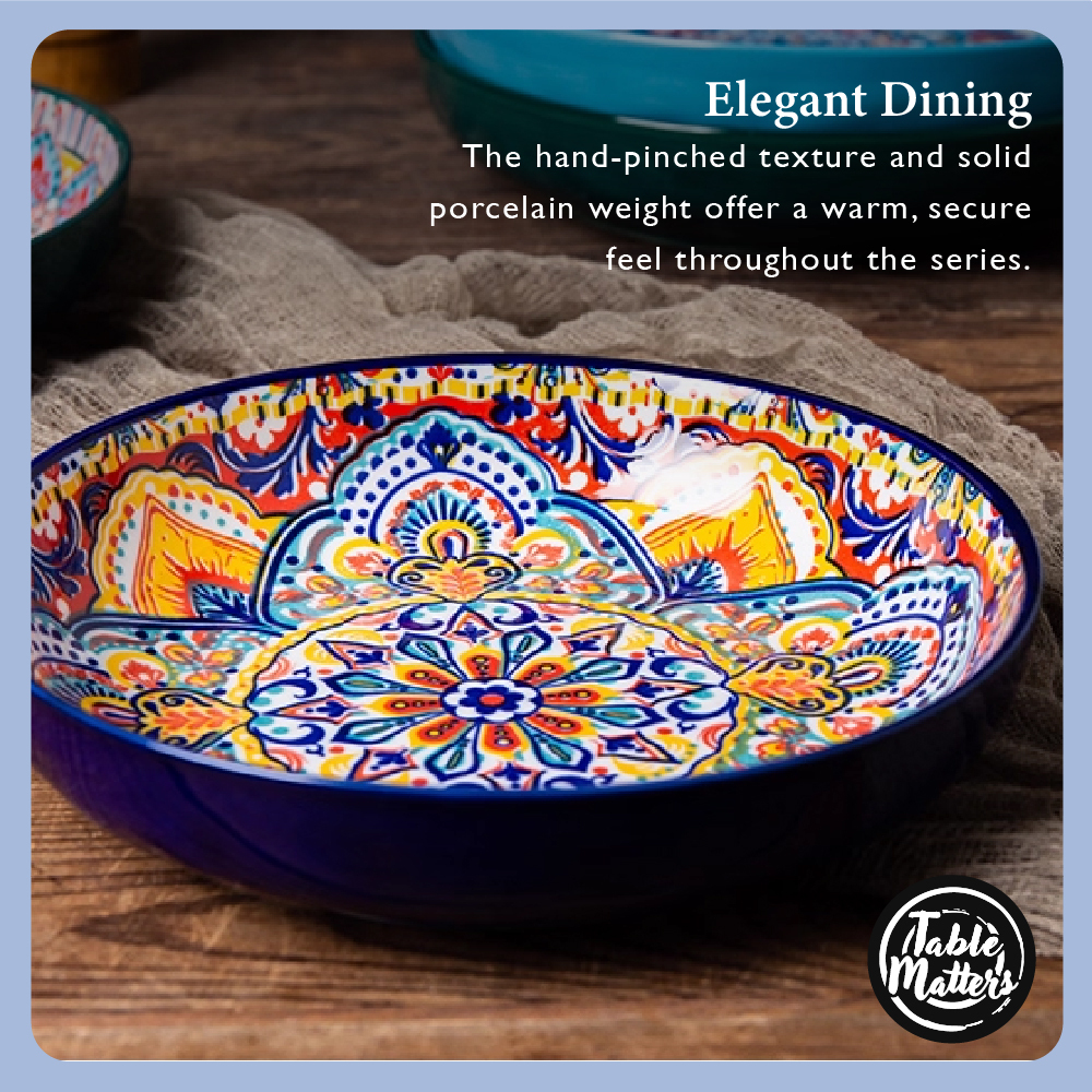 Table Matters - [Set of 4] Bohemian 8inch Deep Plate [Rice Plate | Coupe Plate]
