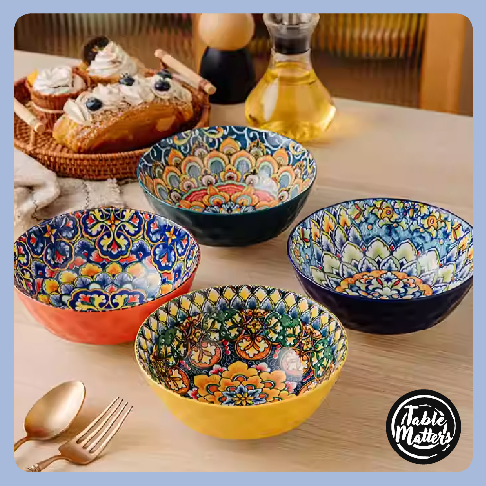 Table Matters - Set of 4] Bohemian 6inch Soup Bowl [Soup Bolw| Serving Bowl]