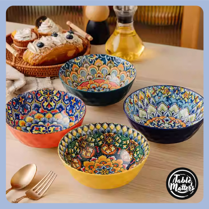 Table Matters - Set of 4] Bohemian 6inch Soup Bowl [Soup Bolw| Serving Bowl]