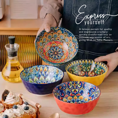 Table Matters - Set of 4] Bohemian 6inch Soup Bowl [Soup Bolw| Serving Bowl]