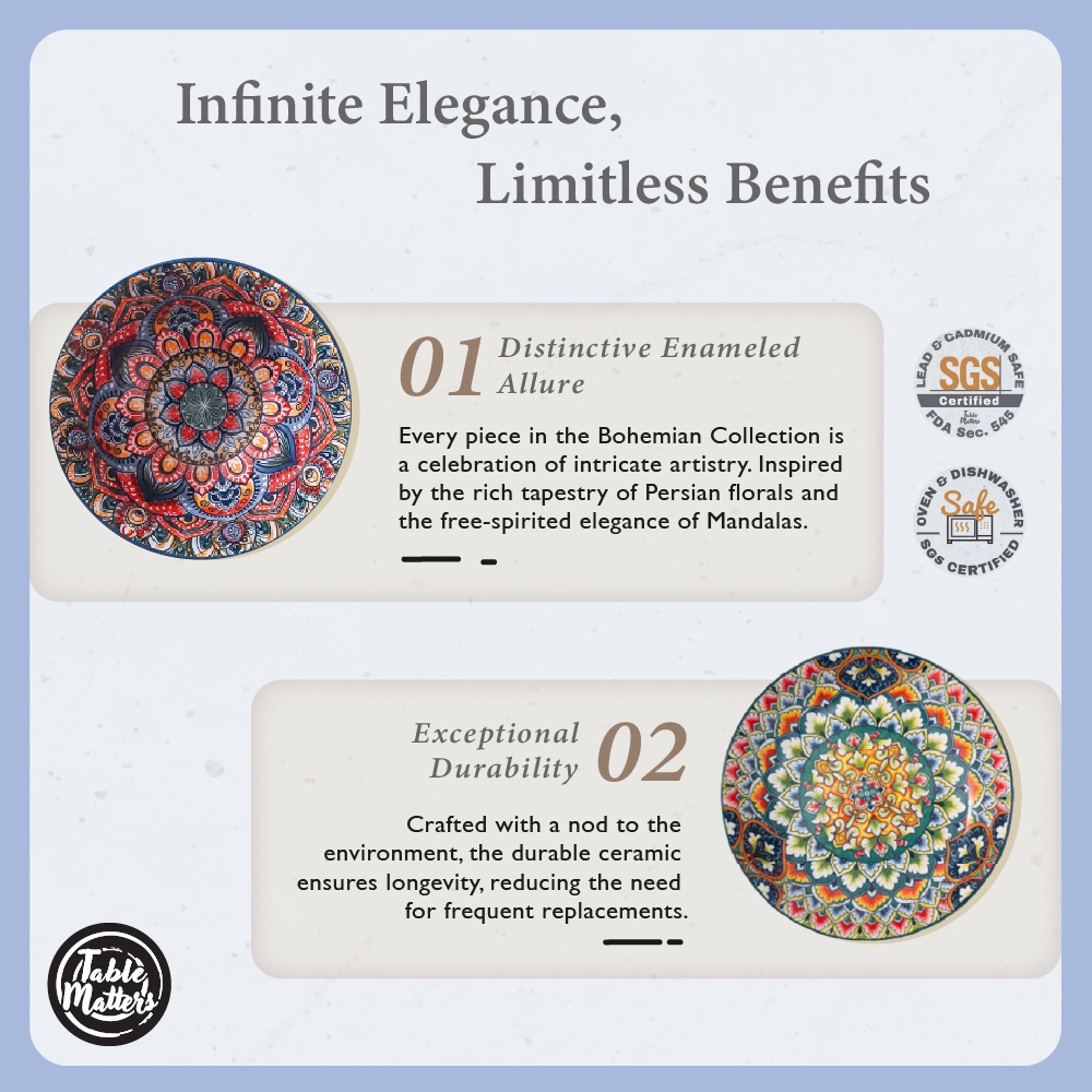 Table Matters - Set of 4] Bohemian 6inch Soup Bowl [Soup Bolw| Serving Bowl]